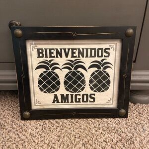 Bienvenidos wall art, 12 inches by 10 inches
